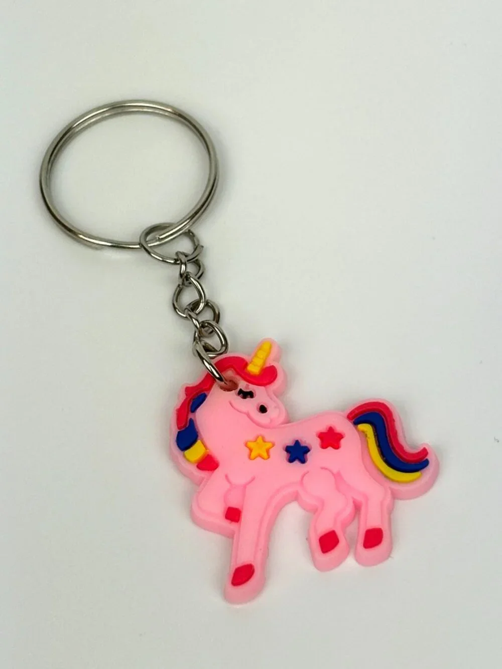 Cute cartoon Fairytale Pink Soft Unicorn Keychain Key ring or bag charm. New